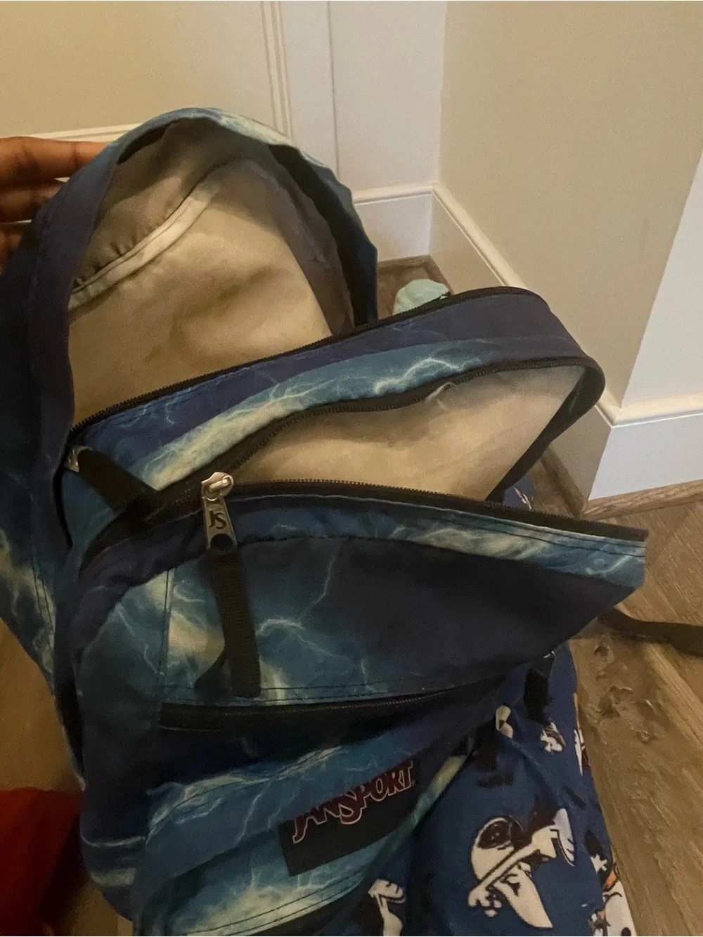JanSport Blue Lightning Print Backpack